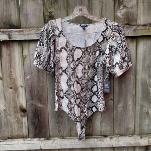 Express snakeskin print Bodysuit